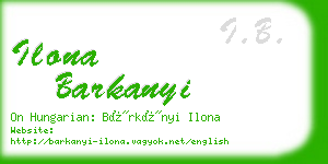 ilona barkanyi business card